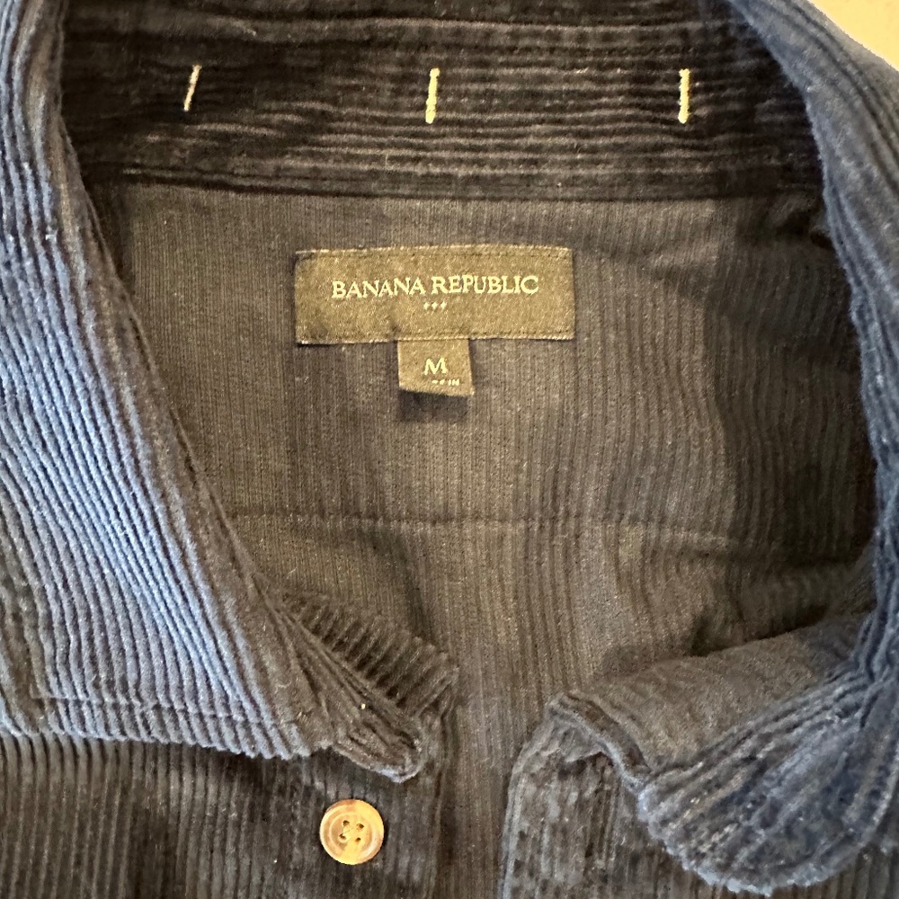 Banana Republic Corduroy Navy Blue Shirt Men's Medium